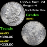 1885-s Vam 2A Morgan Dollar $1 Grades Select Unc