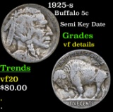 1925-s Buffalo Nickel 5c Grades vf details