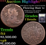 ***Auction Highlight*** 1796 Liberty Cap Rev of 94' S-110 R3 Flowing Hair large cent 1c Graded f det