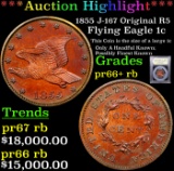 Proof ***Auction Highlight*** 1855 J-167 Original R5 Flying Eagle Cent 1c Graded Gem++ Proof RB By U