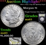 ***Auction Highlight*** 1891-cc Vam 3 Top 100 'Spitting Eagle' Morgan $1 Graded Select Unc By USCG (