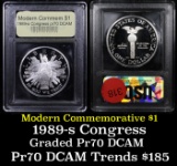 Proof 1989-S Congress Modern Commem Dollar $1 Graded GEM++ Proof Deep Cameo By USCG