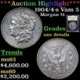 ***Auction Highlight*** 1904/4-s Vam 5 Morgan Dollar $1 Graded Unc Details By USCG (fc)