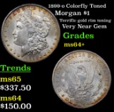 1899-o Colorfully Toned Morgan Dollar $1 Grades Choice+ Unc