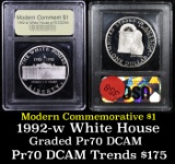 Proof 1992-W White House Modern Commem Dollar $1 Graded GEM++ Proof Deep Cameo By USCG