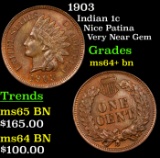 1903 Indian Cent 1c Grades Choice+ Unc BN