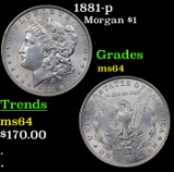 1881-p Morgan Dollar $1 Grades Choice Unc