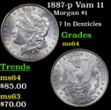 1887-p Vam 11  Morgan Dollar $1 Grades Choice Unc