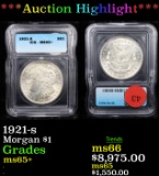 ***Auction Highlight*** 1921-s Morgan Dollar $1 Graded ms65+ By ICG (fc)