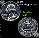 Proof 1959 Washington Quarter 25c Grades GEM+ Proof