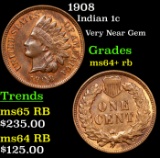 1908 Indian Cent 1c Grades Choice+ Unc RB