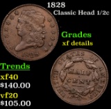 1828 Classic Head half cent 1/2c Grades xf details