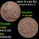 1803 S-246 R3 Draped Bust Large Cent 1c Grades vf details