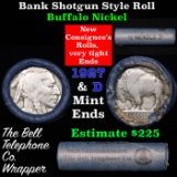 Buffalo Nickel Shotgun Roll in Old Bank Style 'Bell Telephone'  Wrapper 1927 & d Mint Ends Grades