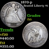 1870-p Seated Liberty Dollar $1 Grades f+