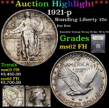 ***Auction Highlight*** 1921-p Standing Liberty Quarter 25c Graded Select Unc FH By USCG (fc)