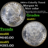 1904-o Colorfully Toned Morgan Dollar $1 Grades GEM+ Unc