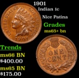 1901 Indian Cent 1c Grades GEM+ Unc BN