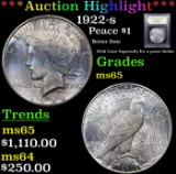 ***Auction Highlight*** 1922-s Peace Dollar $1 Graded GEM Unc By USCG (fc)