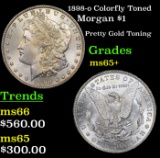 1898-o Colorfully Toned Morgan Dollar $1 Grades GEM+ Unc
