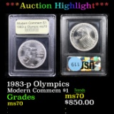 ***Auction Highlight*** 1983-p Olympics Modern Commem Dollar $1 Graded ms70, Perfection By USCG (fc)