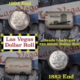 ***Auction Highlight*** Full Morgan/Peace Sands Hotel silver $1 roll $20, 1882 & 1904 ends (fc)