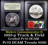 Proof 1995-P Olympics Track & Field Modern Commem Dollar $1 Graded GEM++ Proof Deep Cameo By USCG