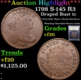 ***Auction Highlight*** 1798 S-145 R3 Draped Bust Large Cent 1c Graded vf, very fine By USCG (fc)