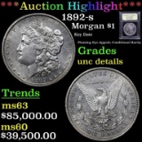 *Highlight Of Entire Auction* 1892-s Morgan Dollar $1 Graded Unc Details BY USCG (fc)