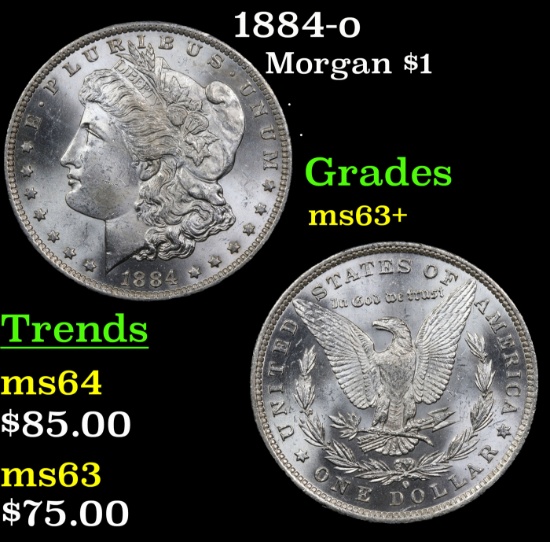 1884-o Morgan Dollar $1 Grades Select+ Unc