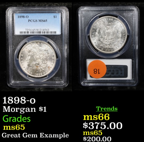 PCGS 1898-o Morgan Dollar $1 Graded ms65 By PCGS