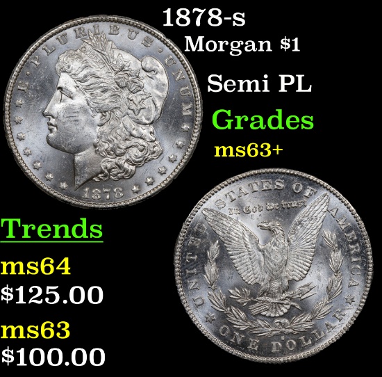 1878-s Morgan Dollar $1 Grades Select+ Unc