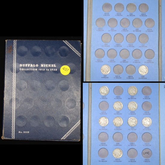 Partial Buffalo Nickel Book 1927-1937 11 coins Grades