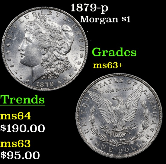 1879-p Morgan Dollar $1 Grades Select+ Unc