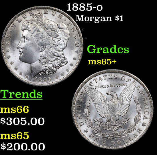 1885-o Morgan Dollar $1 Grades GEM+ Unc