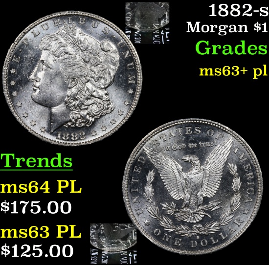 1882-s Morgan Dollar $1 Grades Select Unc+ PL