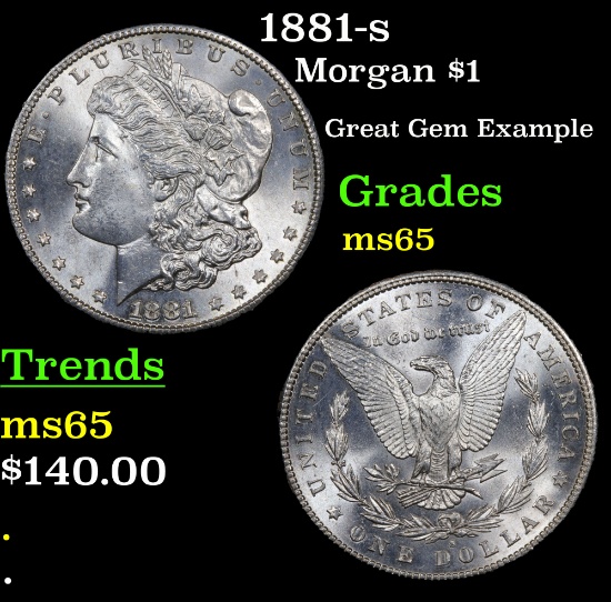 1881-s Morgan Dollar $1 Grades GEM Unc