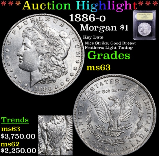 ***Auction Highlight*** 1886-o Morgan Dollar $1 Graded Select Unc By USCG (fc)