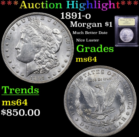***Auction Highlight*** 1891-o Morgan Dollar $1 Graded Choice Unc By USCG (fc)