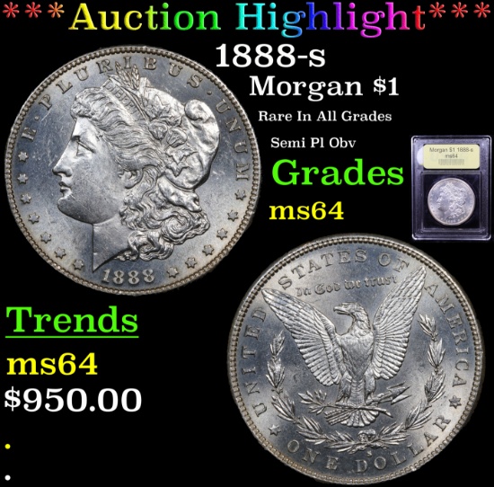 ***Auction Highlight*** 1888-s Morgan Dollar $1 Graded Choice Unc By USCG (fc)