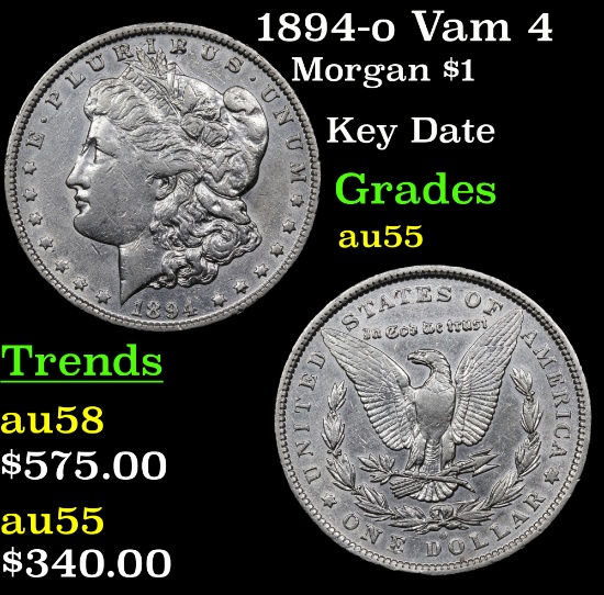 1894-o Vam 4 Morgan Dollar $1 Grades Choice AU