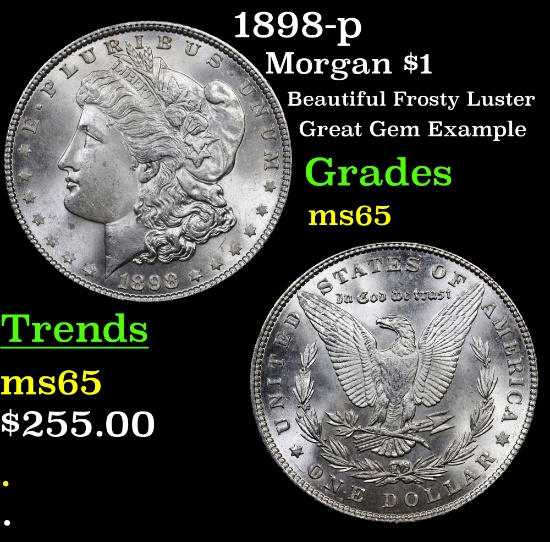 1898-p Morgan Dollar $1 Grades GEM Unc