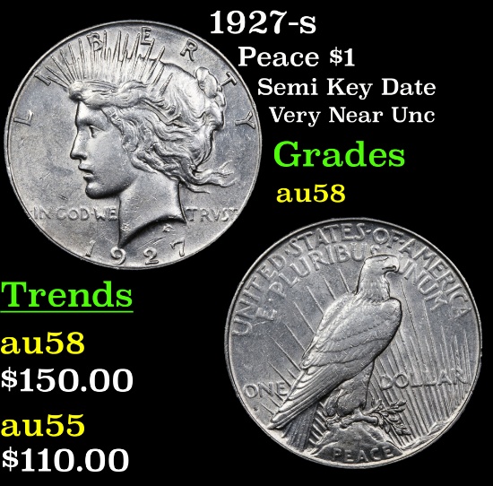1927-s Peace Dollar $1 Grades Choice AU/BU Slider