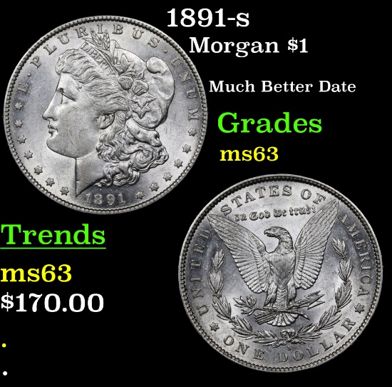 1891-s Morgan Dollar $1 Grades Select Unc