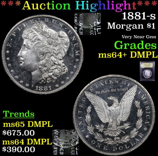 ***Auction Highlight*** 1881-s Morgan Dollar $1 Graded Choice Unc+ DMPL By USCG (fc)