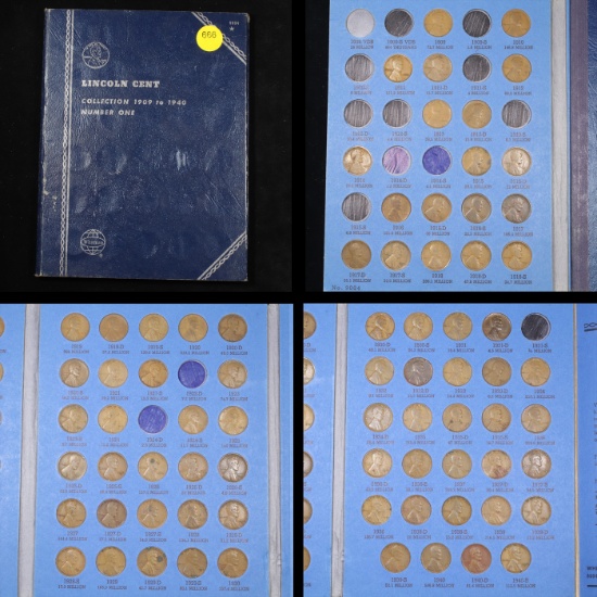 Near Complete  Lincoln Cent Book 1909-1940 75 coins Grades
