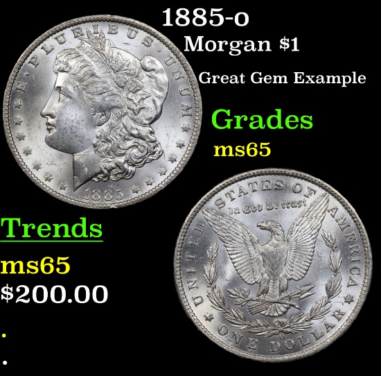 1885-o Morgan Dollar $1 Grades GEM Unc