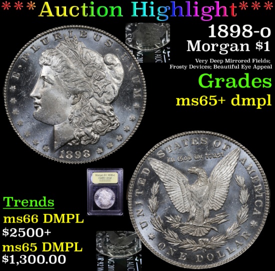 ***Auction Highlight*** 1898-o Morgan Dollar $1 Graded GEM+ DMPL By USCG (fc)