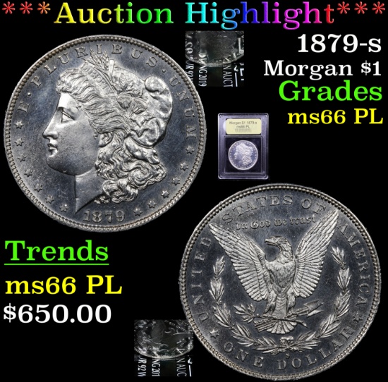 ***Auction Highlight*** 1879-s Morgan Dollar $1 Graded GEM+ UNC PL BY USCG (fc)