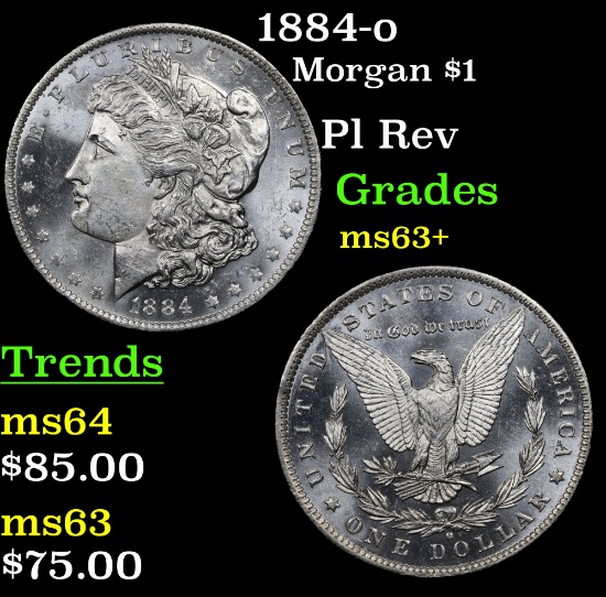1884-o Morgan Dollar $1 Grades Select+ Unc